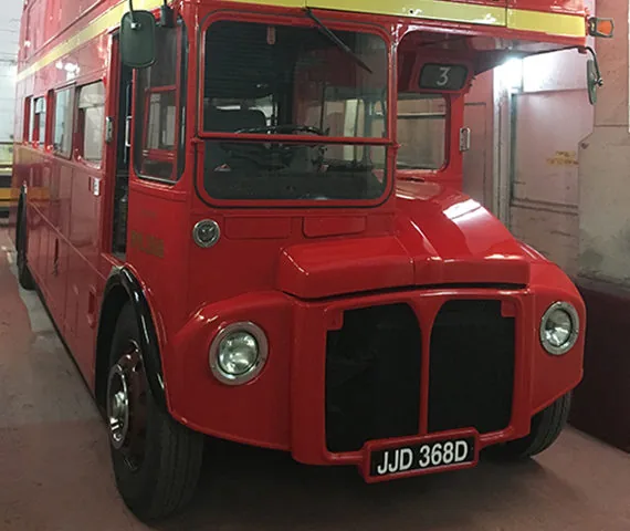 Red Routemaster bus refurbishment by W.S. Coachworks